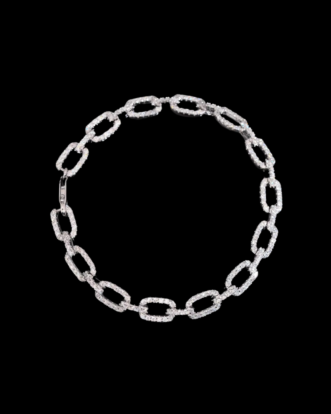 Gelati's Exclusive VVS1 Chain-Link Diamond Bracelet in 925 Silver & 18k Vermeil Gold