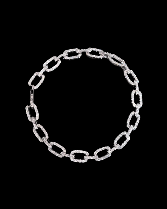 Gelati's Exclusive VVS1 Chain-Link Diamond Bracelet in 925 Silver & 18k Vermeil Gold