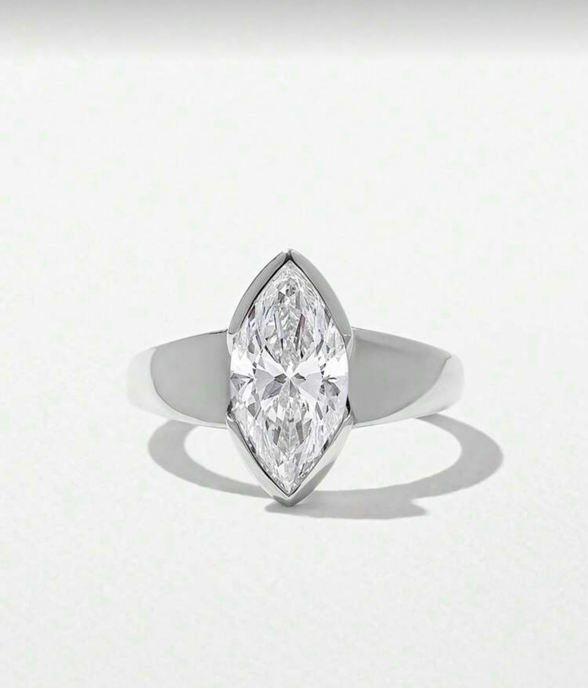 Diamond Touch Eternity Ring – 3CTW DVVS1 Marquise Moissanite, 925 Silver & Platinum Vermeil