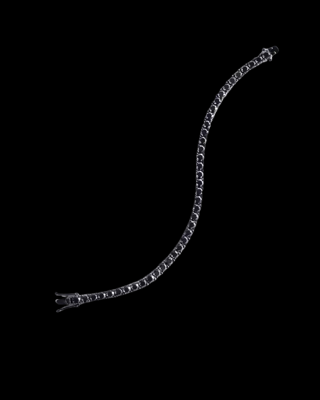 Gelati's Onyx Black VVS1 Diamond Bracelet in 925 Silver & 18k Vermeil Gold
