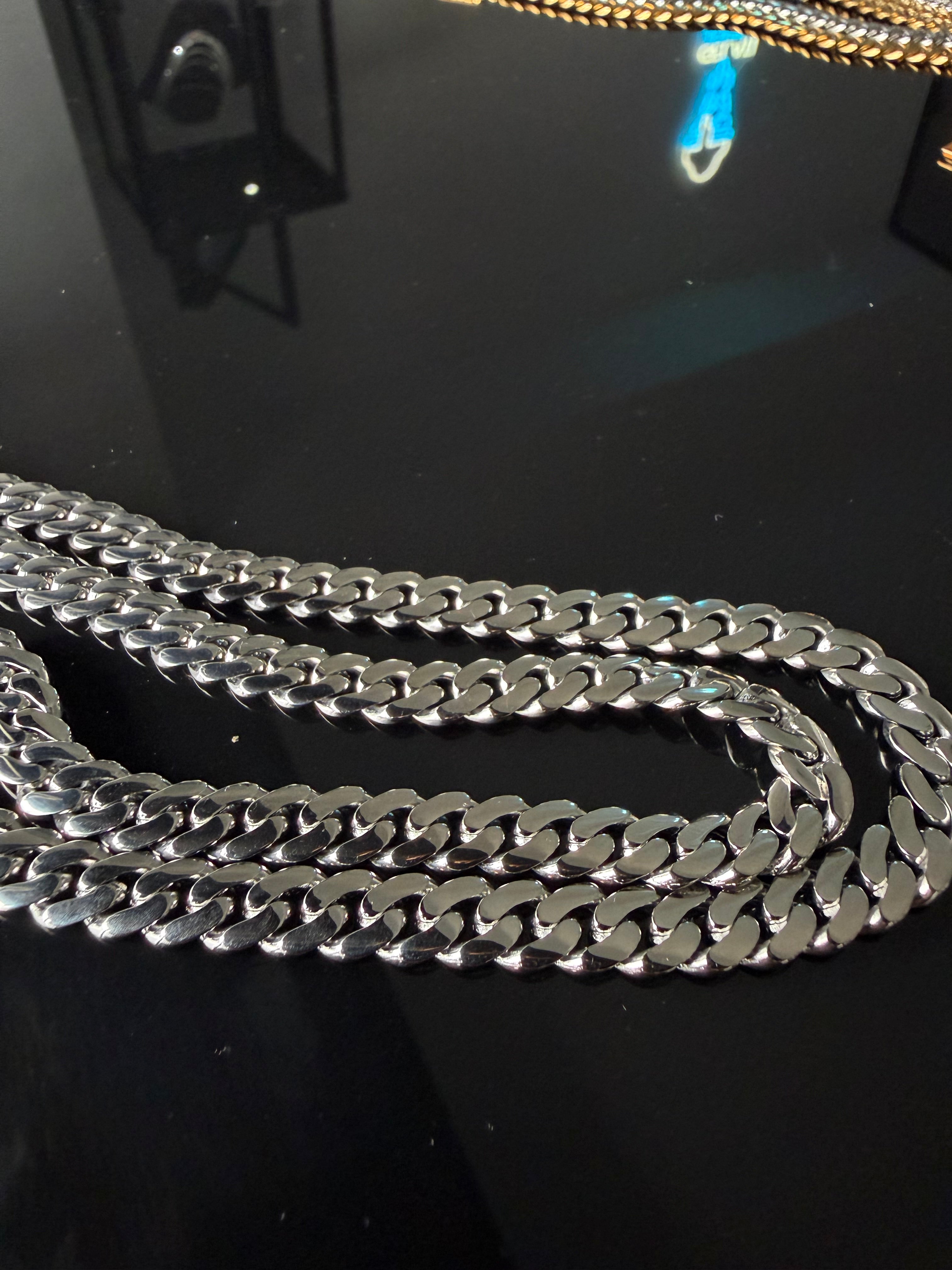 Titanium Diamond Lock Miami Cuban Necklace – DVVS1 Moissanite & 18K Vermeil