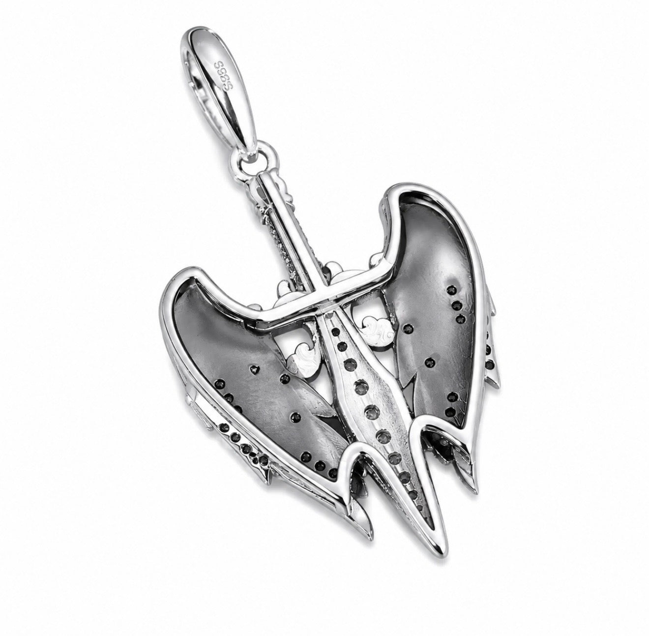GELATI’S BESPOKE “DARK ANGEL” DIAMOND PENDANT IN 925 STERLING SILVER & VVS1 MOISSANITE DIAMONDS