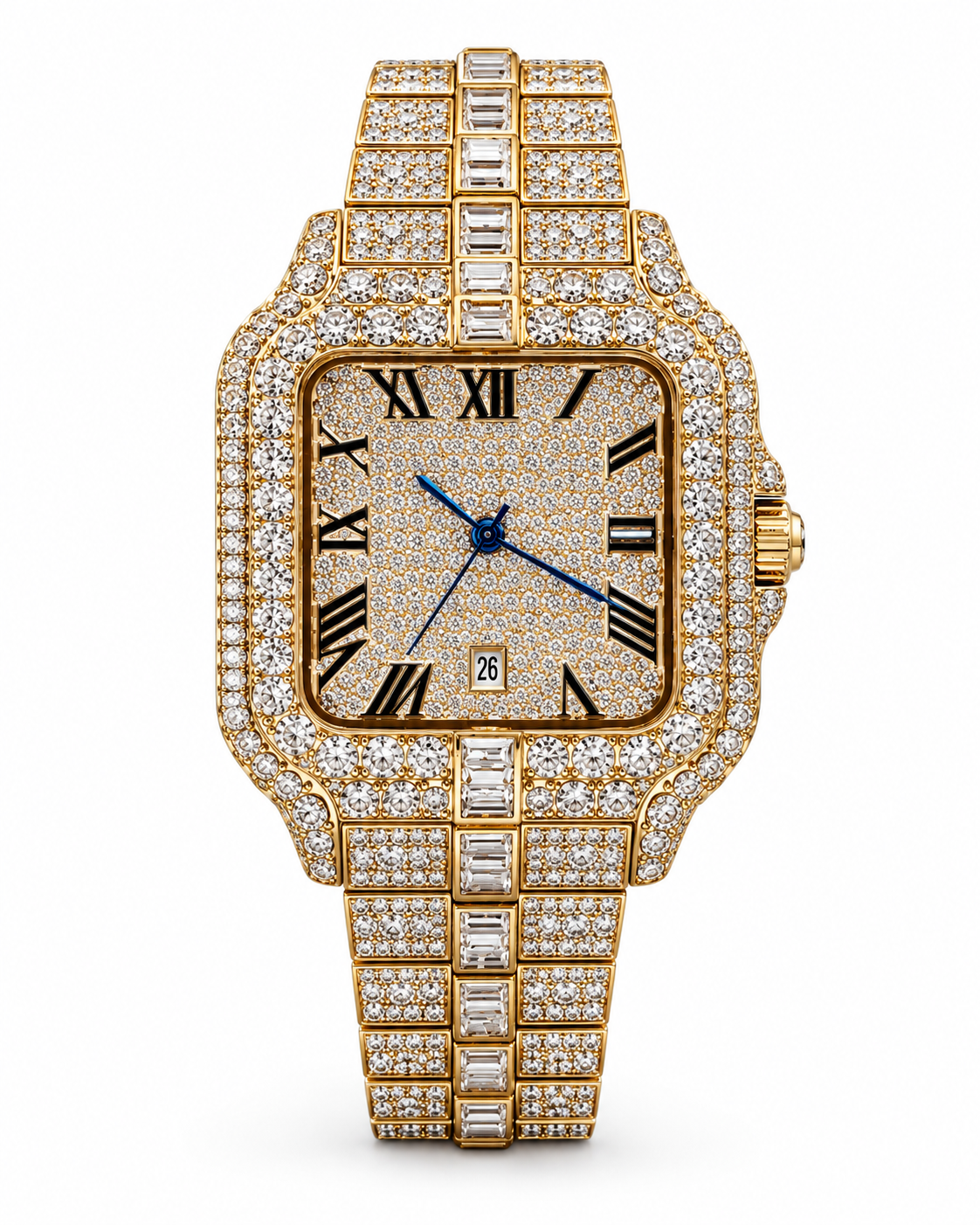 Gelati's Baguette Dial "Primo Santo" HCD Diamonds & Stainless Steel Watch