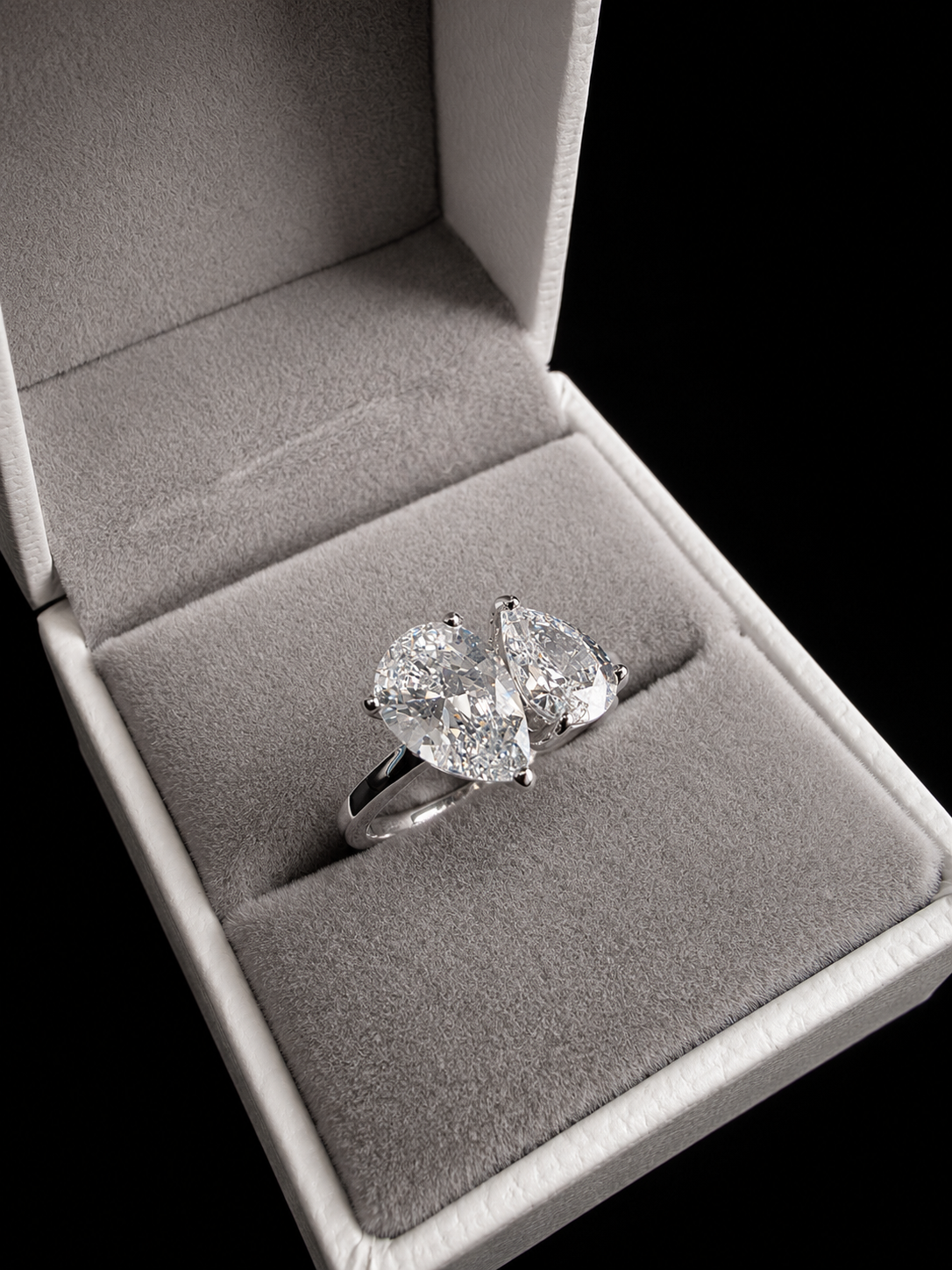 Mixed Baguette & Pear Cut 3Ct Eternity Ring 925 Silver - 18k White Gold Vermeil | FL-IF Moissanite
