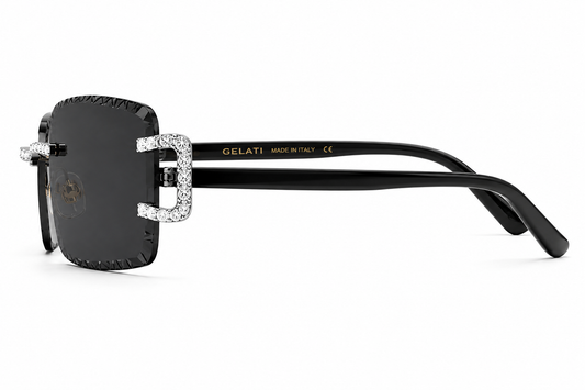 Gelati Diamond Rimless Eyewear – FL-IF D-Color Moissanite, 925 Silver & 18K Vermeil