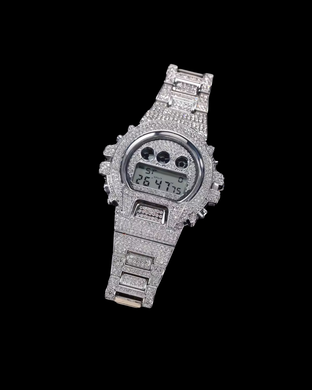 Gelati's Analogue Carbon Diamonds & Stainless Steel Watch