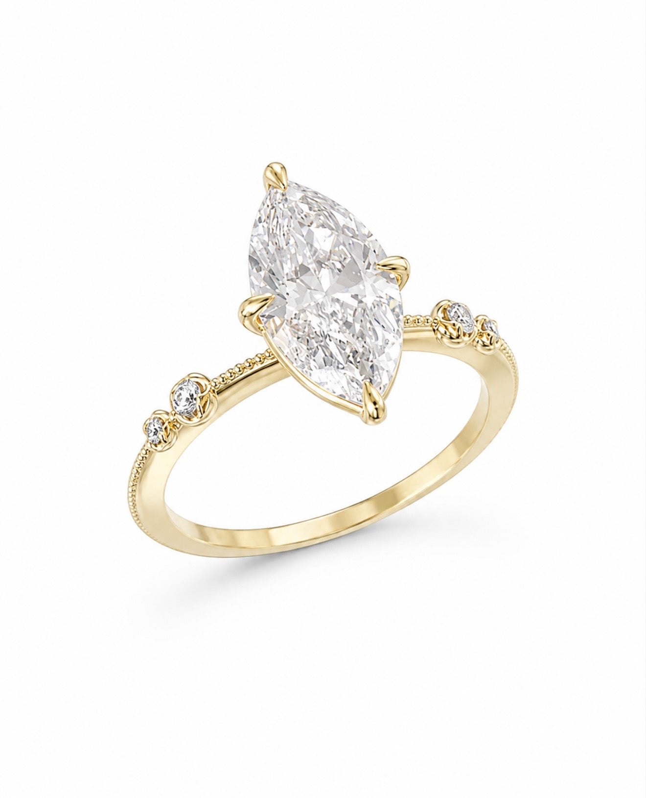 GELATI’S BESPOKE MARQUISE VVS1/HCD DIAMOND RING IN SOLID 925 SILVER & 18 VERMEIL GOLD INSERTS