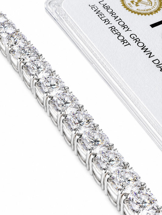 GELATI’S BESPOKE IGI CERTIFIED VS1 3EX DIAMOND 8 CTW TENNIS BRACELET IN 14K VERMEIL GOLD & 925 STERLING SILVER 3,5MM