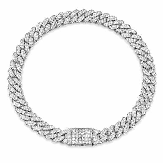 Gelati Ultra Thin Miami Link TitanSteel |925 Silver 7MM Diamond Cuban Bracelet | 18k Vermeil Gold