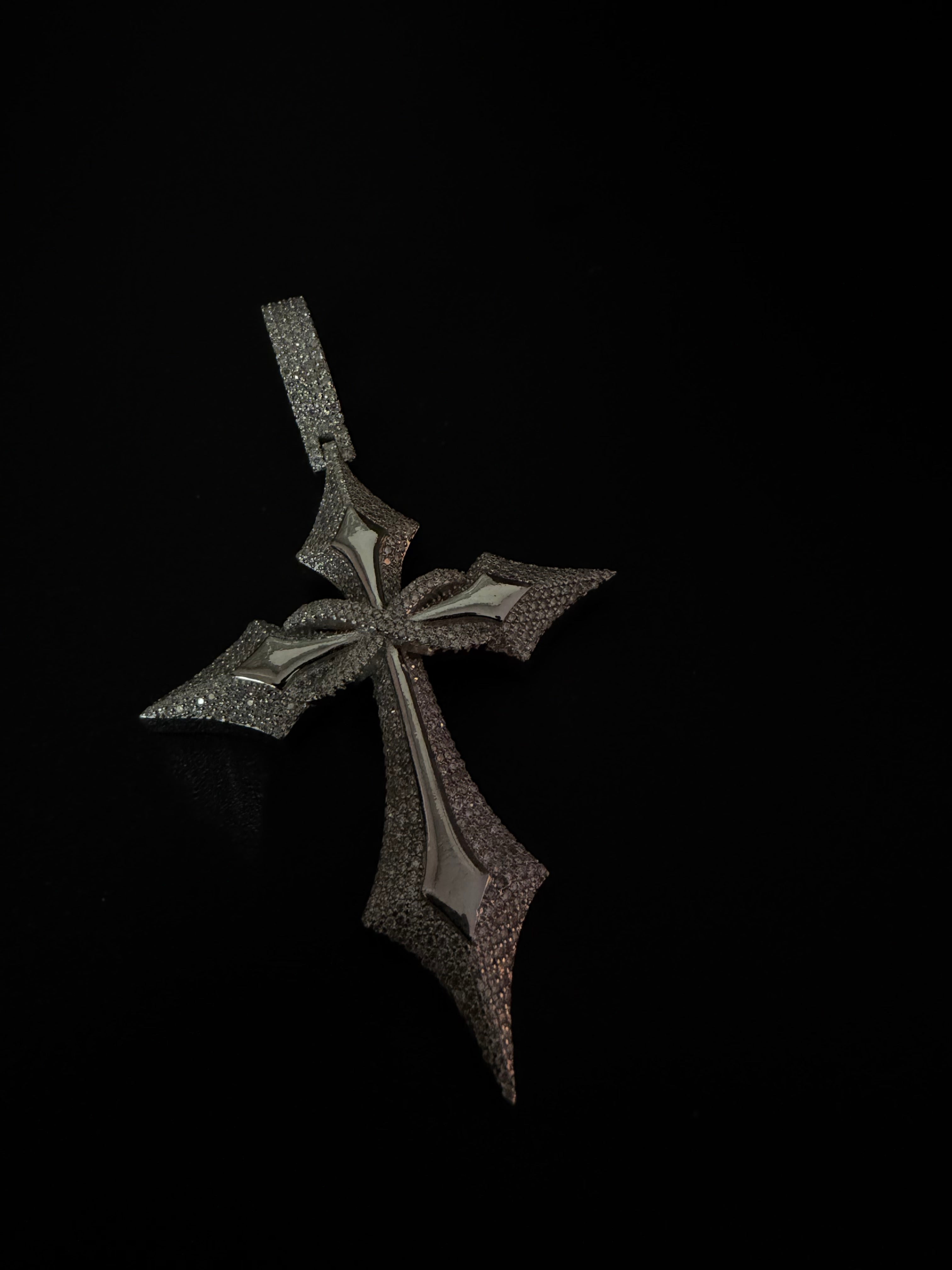 Gelati's Bespoke Infinity Crucifix IF-FL Lab Moissanite Diamond Pendant in Solid 925 Sterling Silver & 18 Vermeil Gold