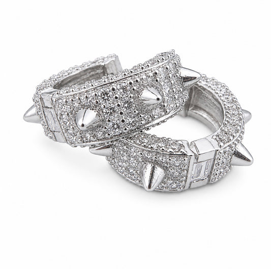 INFERNO SPIKED CLAW EARRINGS – FL-IF MOISSANITE, 925 SILVER & 18K VERMEIL