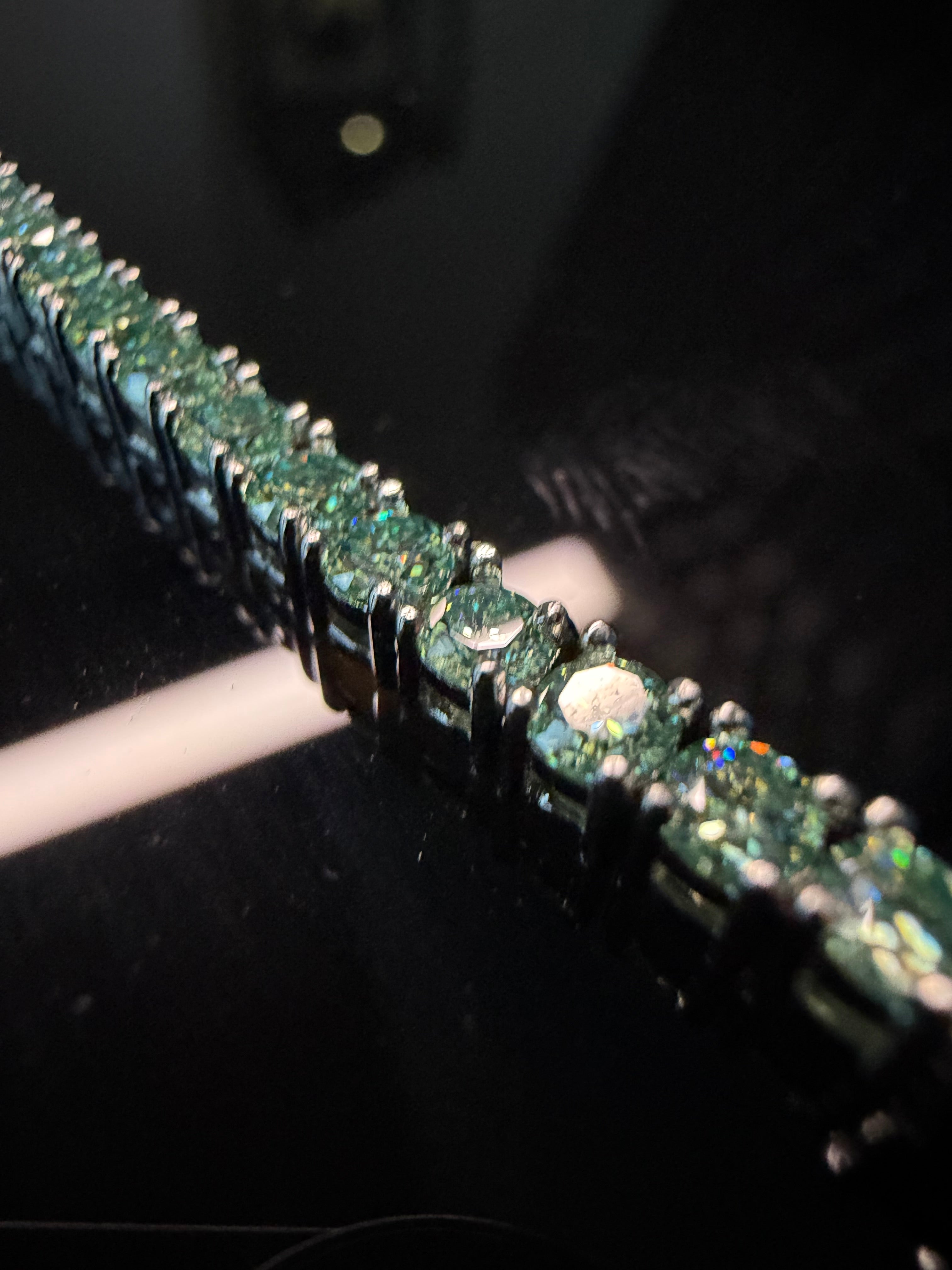 Gelati's Bracciale in Emerald Green VVS1 Diamond Bracelet Solid 925 Silver & 18k Vermeil Gold