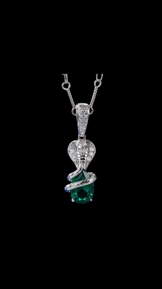 Gelati's Cobra VVS1 Diamond Pendant  Necklace in Solid 925 Sterling Silver & 18k Vermeil Gold
