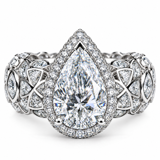 GELATI REDEMPTION RING | FL-IF MOISSANITE | VVS1 LAB-GROWN DIAMOND | 925 STERLING SILVER | 18K VERMEIL GOLD