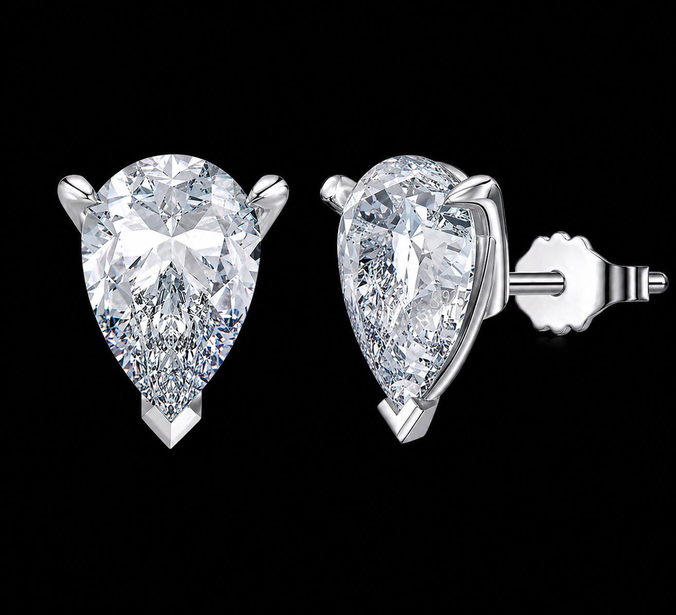 Tears Of Ice Pear Cut 1.5 CTW Diamond Earrings – 925 Silver & 18K Vermeil