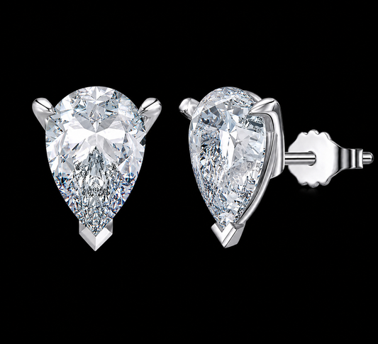 Tears Of Ice Pear Cut 1.5 CTW Diamond Earrings – 925 Silver & 18K Vermeil