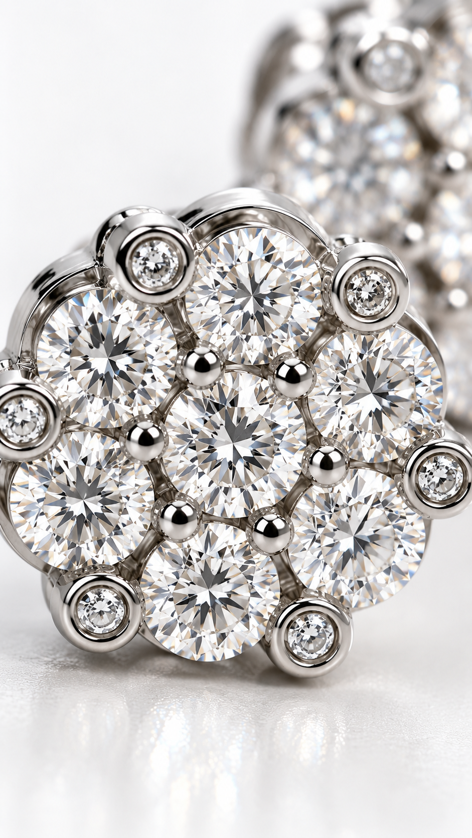 GELATI | CLUSTER SETTING DIAMOND EARRINGS | FL-IF FLAWLESS MOISSANITE | 925 STERLING SILVER | 18K GOLD