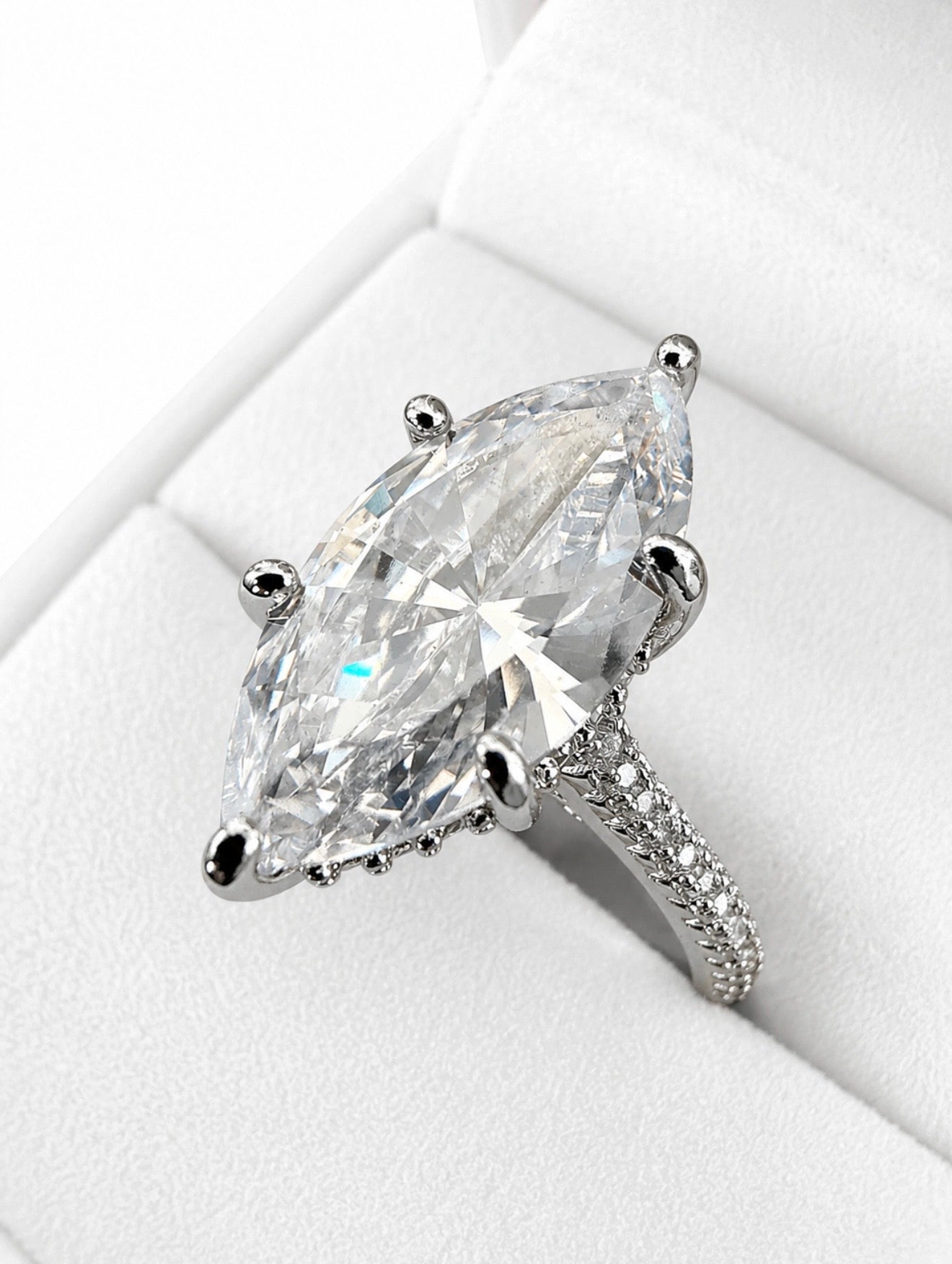 DRAGONCLAW MARQUISE RING – 3CTW FL-IF MOISSANITE, 925 SILVER & 18K VERMEIL