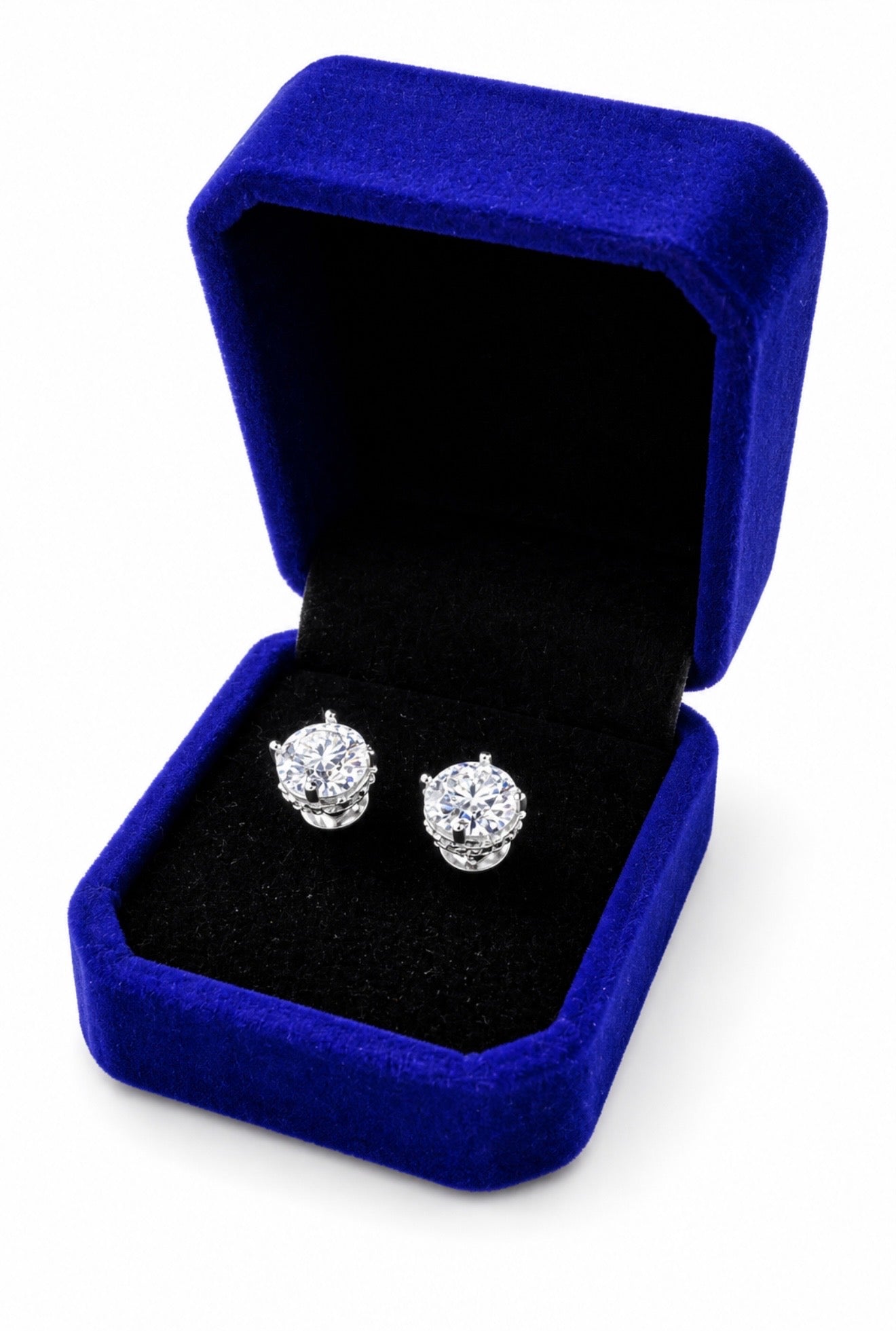 GELATI’S BUSSDOWN TWILIGHT 2CT FL-IF (FLAWLESS) MOISSANITE DIAMOND EARRINGS IN SOLID 925 STERLING SILVER & 18K VERMEIL GOLD