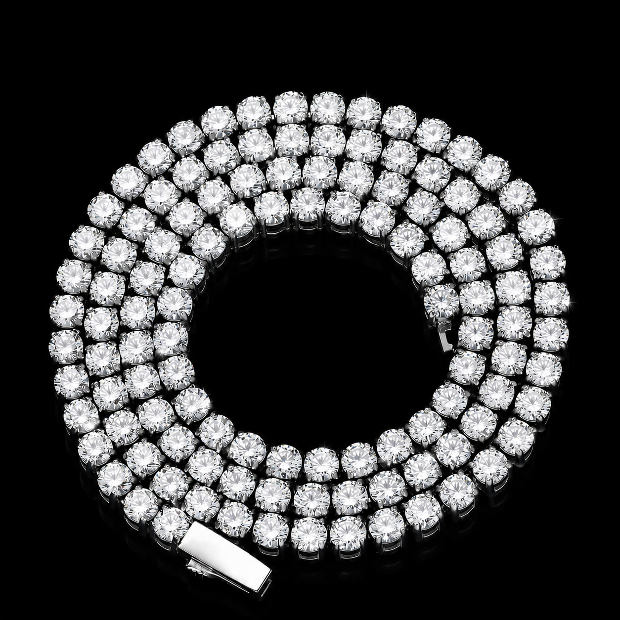 Gelati Exclusive Big Pointers Diamond Tennis Necklace |Titansteel & 18K Vermeil Gold | VVS-1 Moissanite