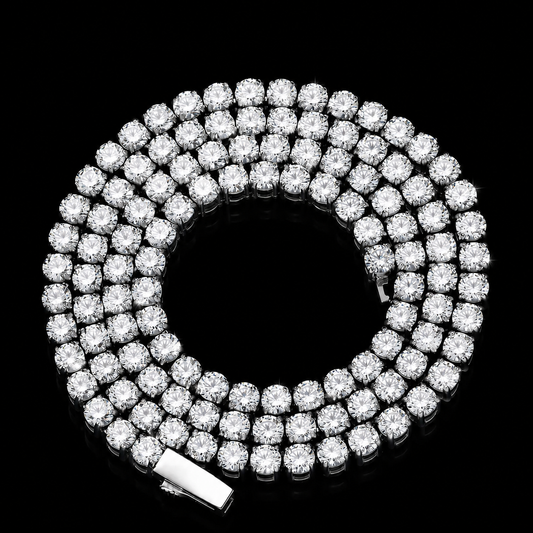 Gelati Exclusive Big Pointers Diamond Tennis Necklace |Titansteel & 18K Vermeil Gold | VVS-1 Moissanite