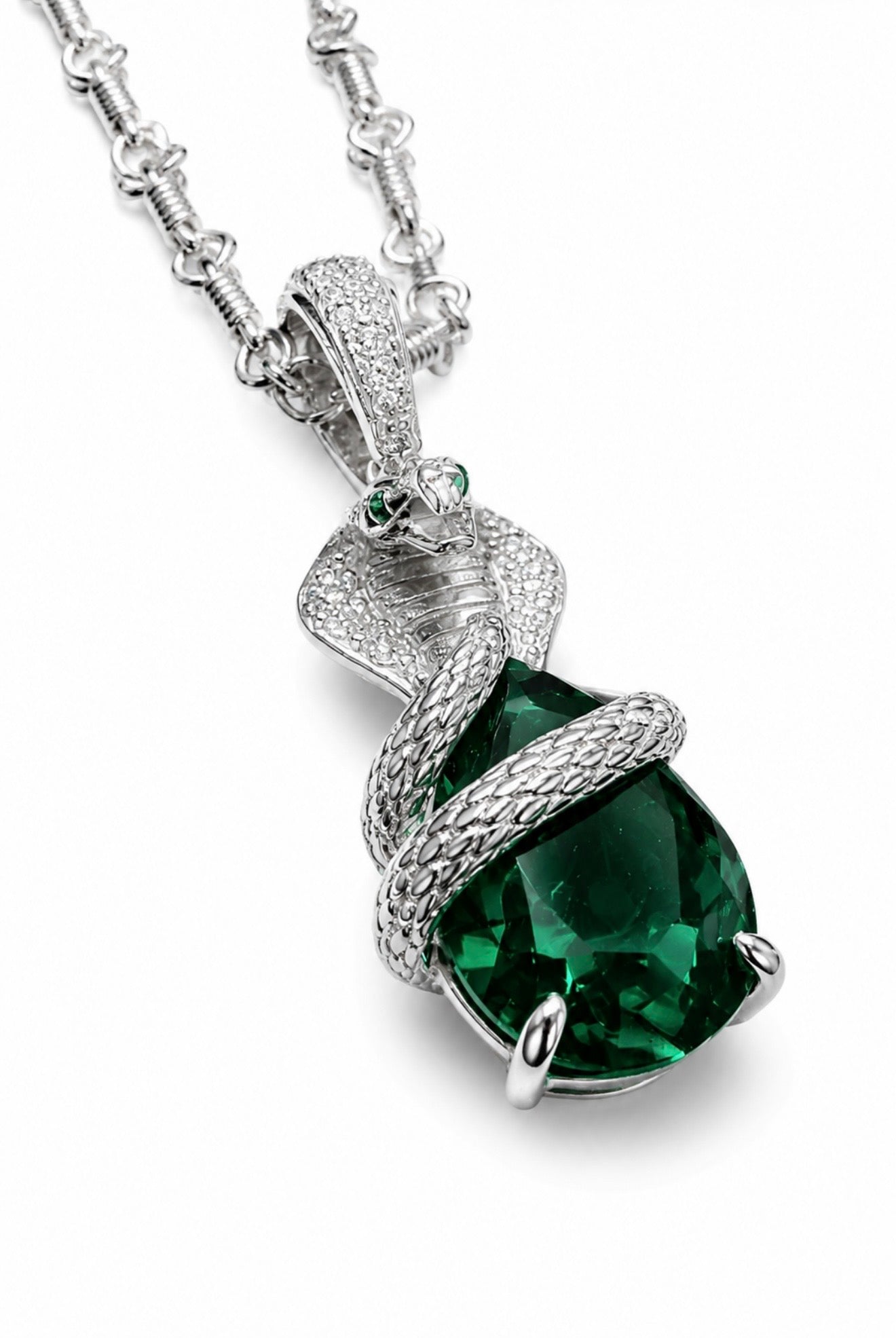 GELATI’S COBRA VVS1 DIAMOND PENDANT NECKLACE IN SOLID 925 STERLING SILVER & 18K VERMEIL GOLD