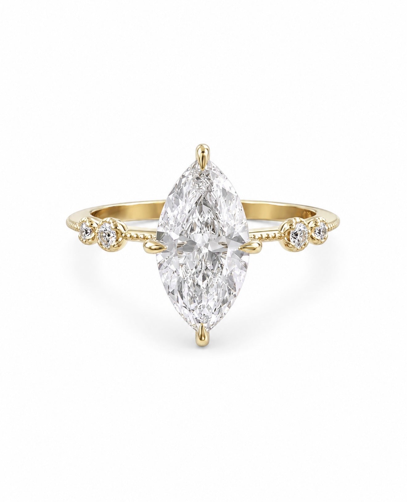 GELATI’S BESPOKE MARQUISE VVS1/HCD DIAMOND RING IN SOLID 925 SILVER & 18 VERMEIL GOLD INSERTS