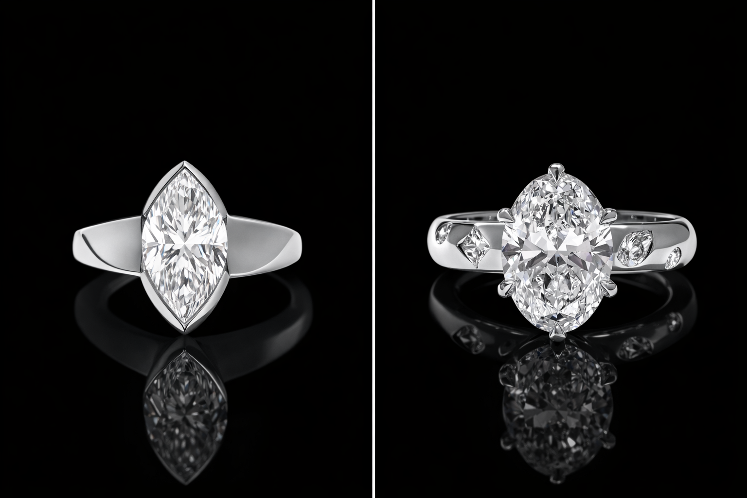 Diamond Touch Eternity Ring – 3CTW DVVS1 Marquise Moissanite, 925 Silver & Platinum Vermeil