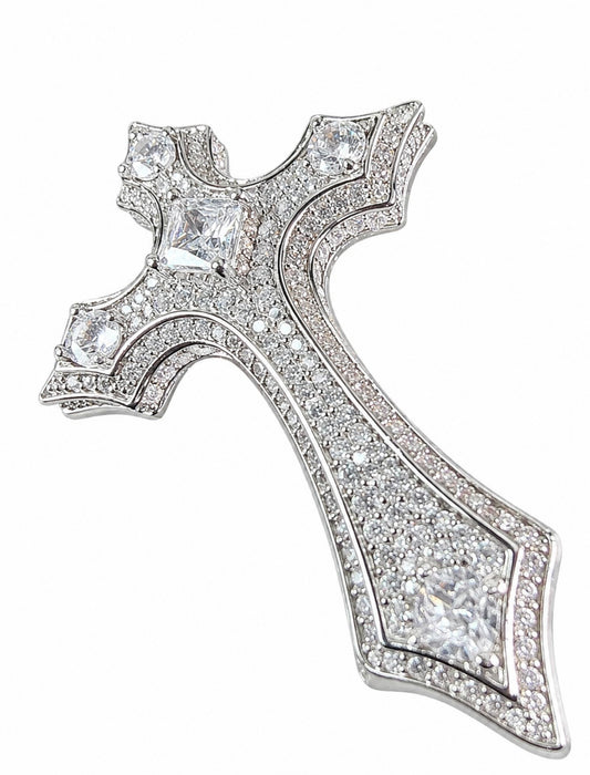INFERNO CRUCIFIX PENDANT – CARBON DIAMONDS, TITANIUM & 14K VERMEIL