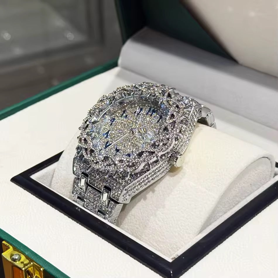 Gelati's "Sacrifice" Diamond Thorns Time Piece in Solid Stainless Steel & 18k Vermeil Gold & CB™️ Carbon Diamonds