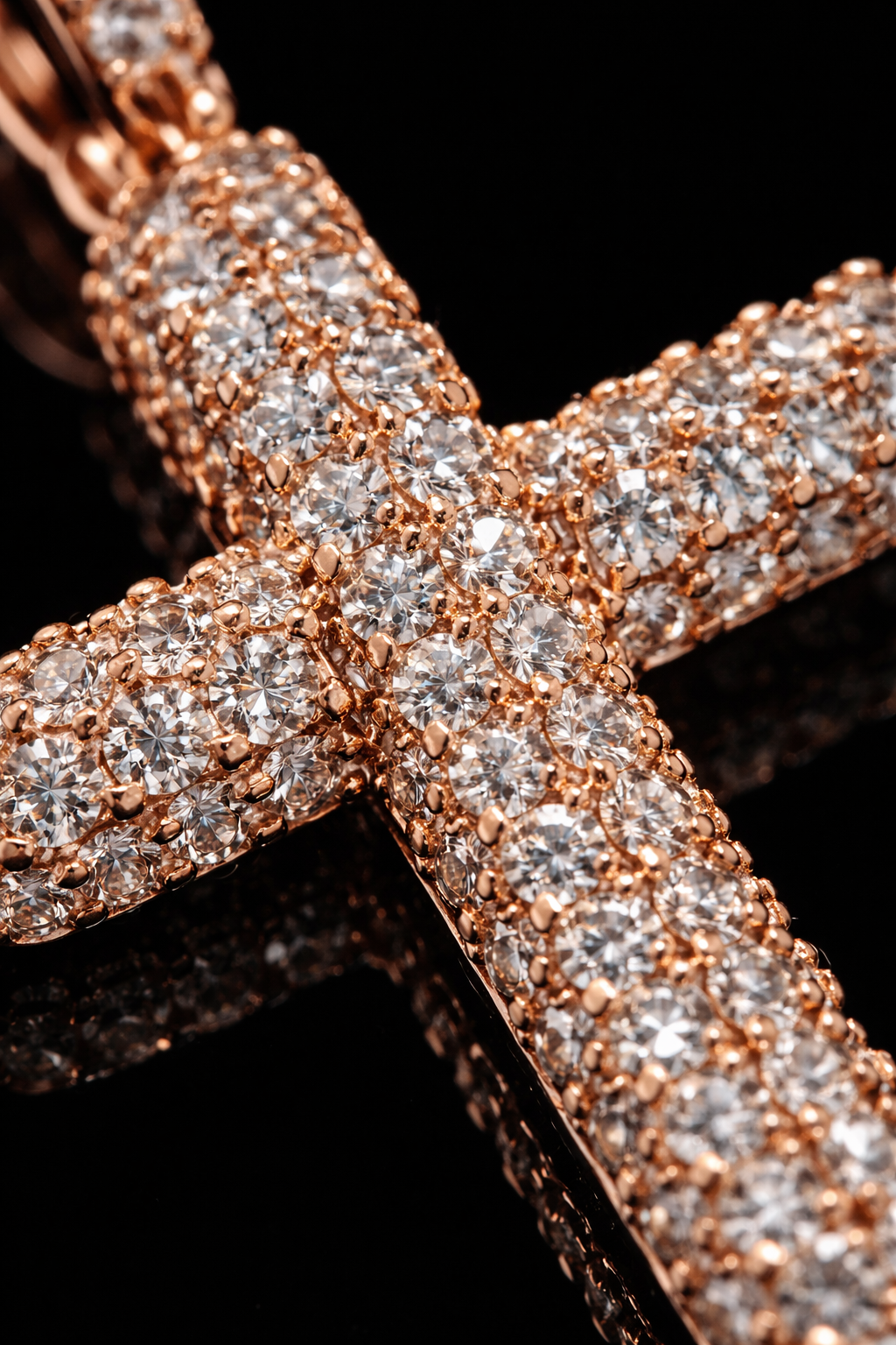 Gelati's Bussdown VVS1 Moissanite Spiked Prongue Cross Pendant in 925 Silver & Chain Included