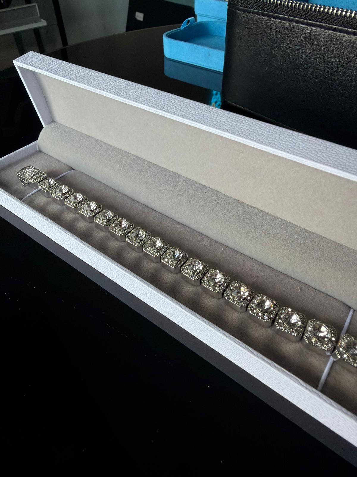 Cluster Halo Tennis Bracelet – CB Diamonds, Titanium & 18K Vermeil Gold