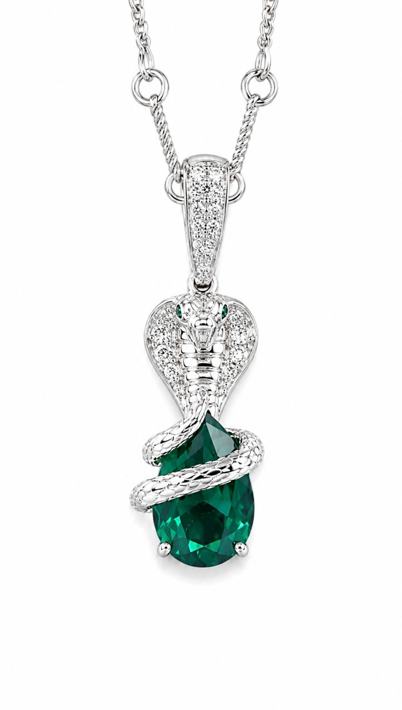 GELATI’S COBRA VVS1 DIAMOND PENDANT NECKLACE IN SOLID 925 STERLING SILVER & 18K VERMEIL GOLD