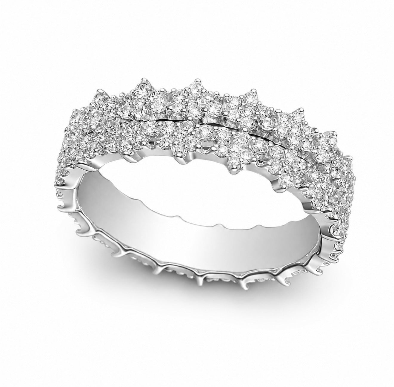 GELATI’S PENTAGRAM 3CT VVS1 DIAMOND RING IN SOLID 925 SILVER & 18K VERMEIL GOLD INLAY