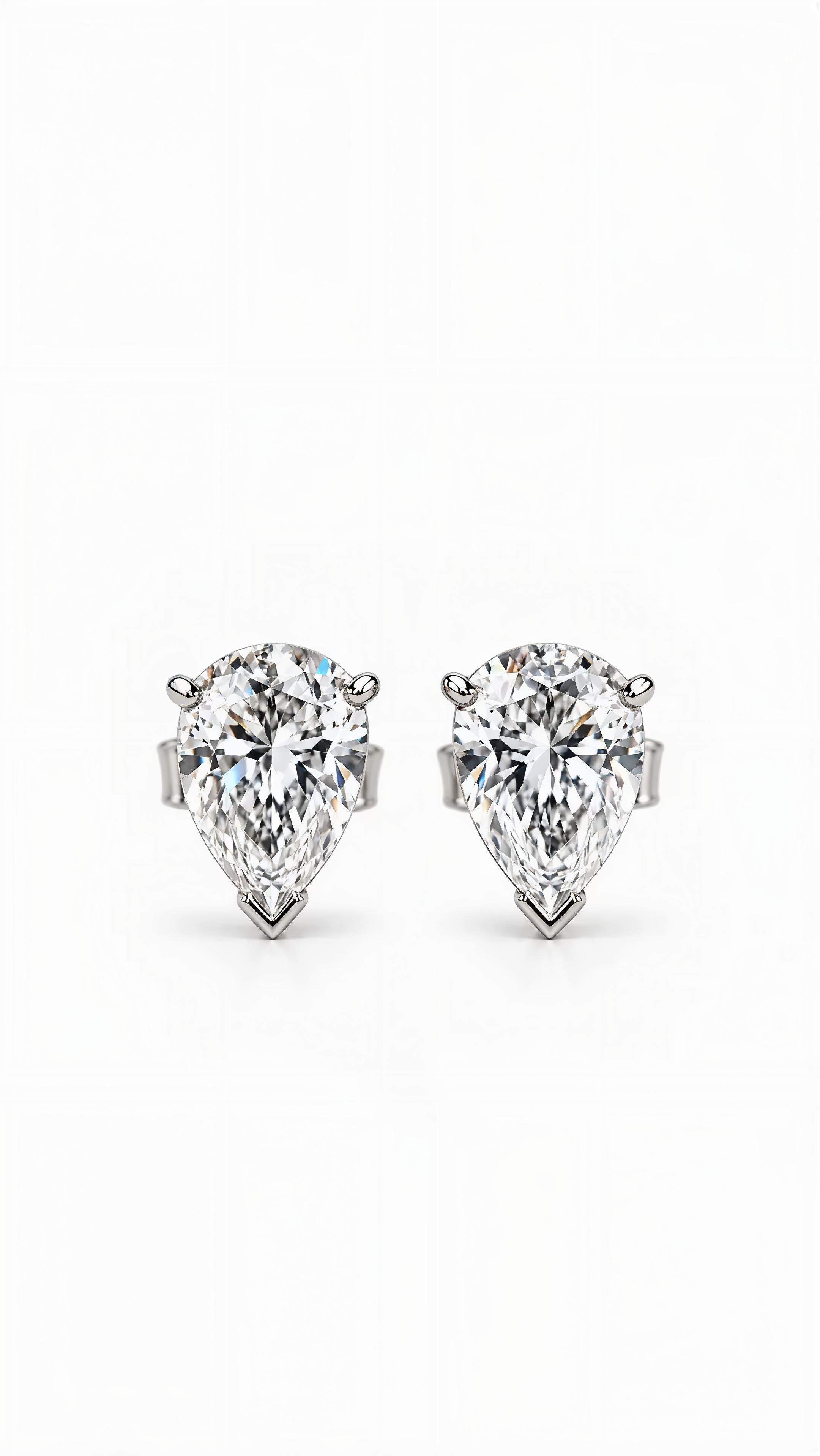 Gelati Bespoke ANGELIC PEAR CUT DIAMOND EARRINGS 
FL-IF | Flawless Lab Moissanite D-Color 3EX Cut | 925 Sterling Silver | 18K Vermeil Gold