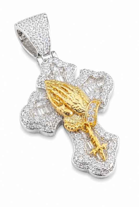 “PREY ON THE WEAK” V2 PENDANT – CB DIAMONDS, TITANIUM & 18K VERMEIL GOLD INLAY