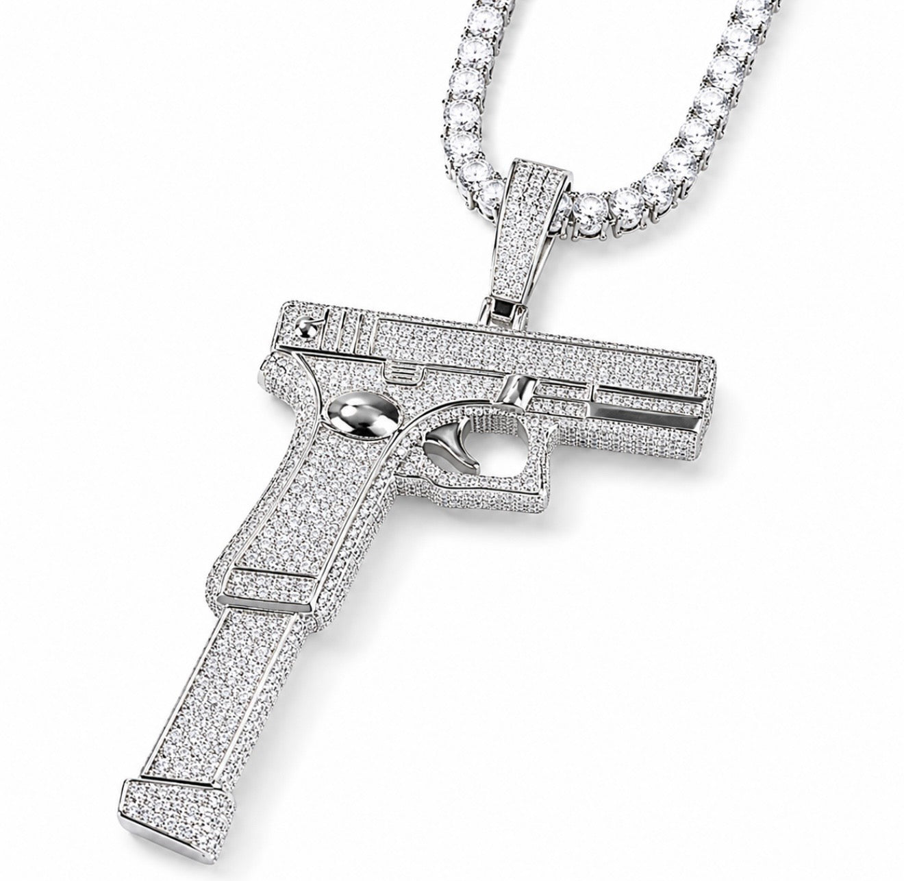 GELATI’S EXTENDO CLIP DIAMOND PENDANT IN STEEL