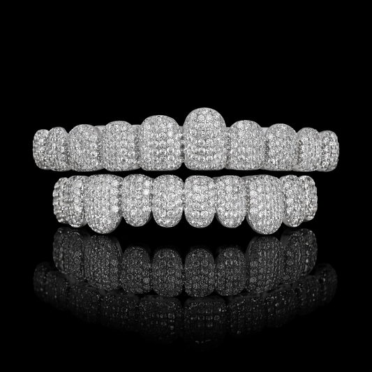 HoneyComb Invisible Cut Grillz – Titanium, Carbon Diamonds & 18K Vermeil