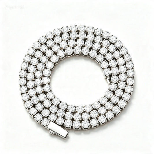 Gelati Exclusive Big Pointers Diamond Tennis Necklace |18K Vermeil Gold | VVS-1 Moissanite