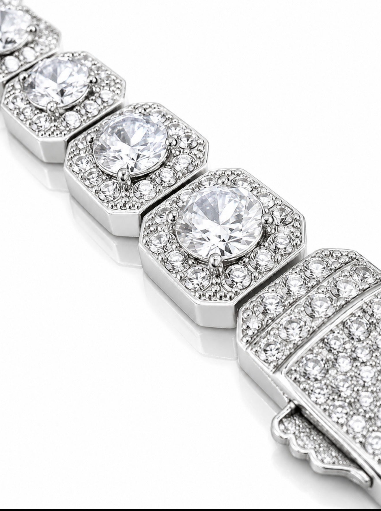 CLUSTER HALO TENNIS BRACELET – CB DIAMONDS, TITANIUM & 18K VERMEIL GOLD