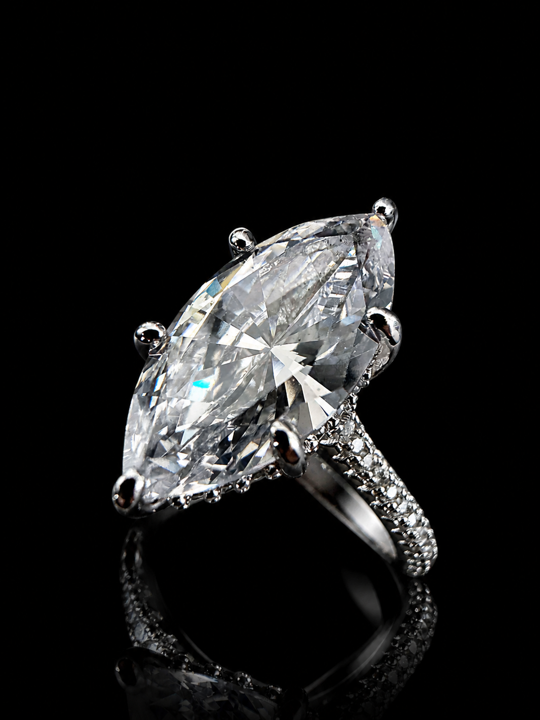 Dragonclaw Marquise Ring – 3CTW FL-IF Moissanite, 925 Silver & 18K Vermeil