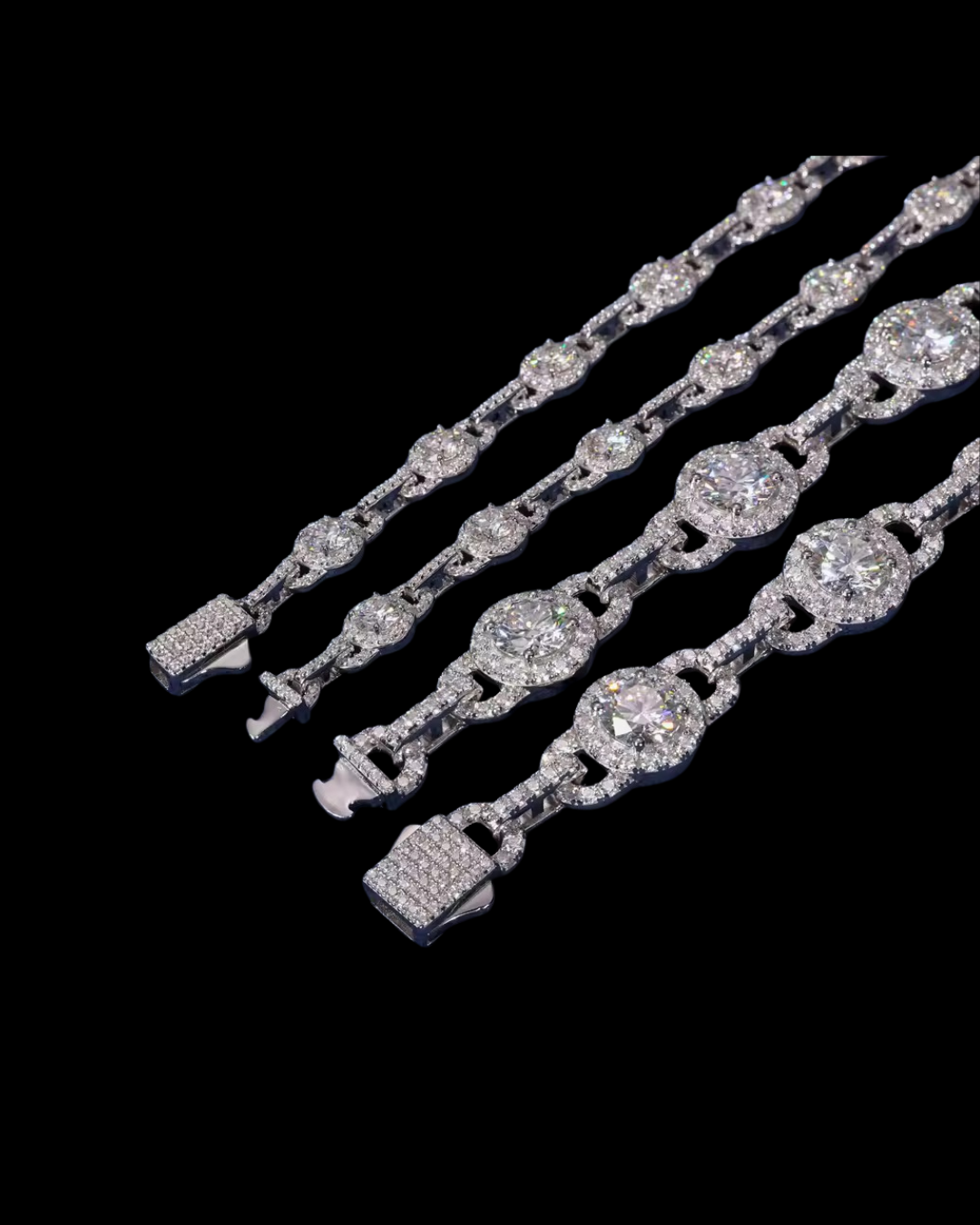 Gelati's Halo Beads VVS1 Diamond Bracelet in Solid 925 Sterling Silver & 18k Vermeil Inlay