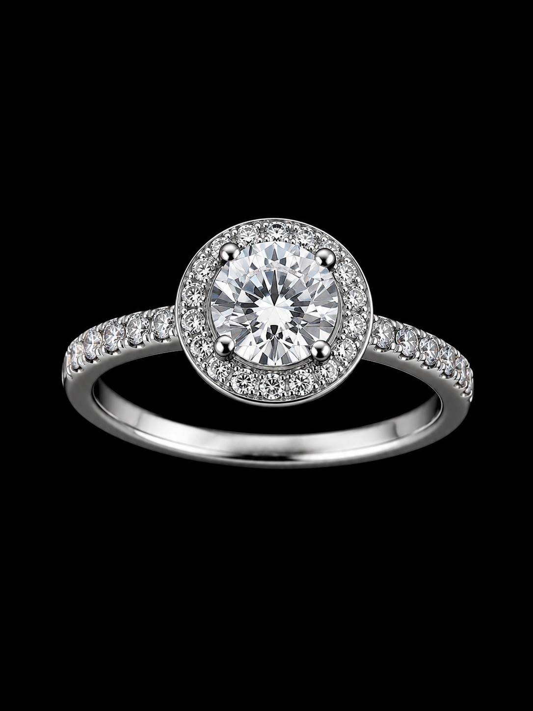 Halo Orbit Princess Ring – 3EX DVVS1 Moissanite, 925 Silver & 18K Vermeil