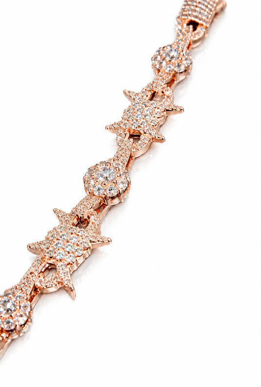 GELATI’S “TWIN SPIKE” FL-IF FLAWLESS MOISSANITE DIAMOND BARBED WIRE BRACELET 10CTW IN SOLID 925 STERLING SILVER & 18K VERMEIL GOLD