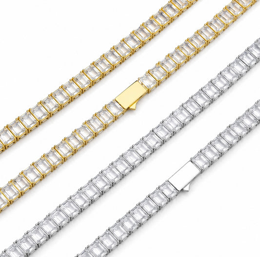 GELATI’S TITANIUM & 18K VERMEIL | CARBON DIAMOND BAGUETTE TENNIS BRACELET