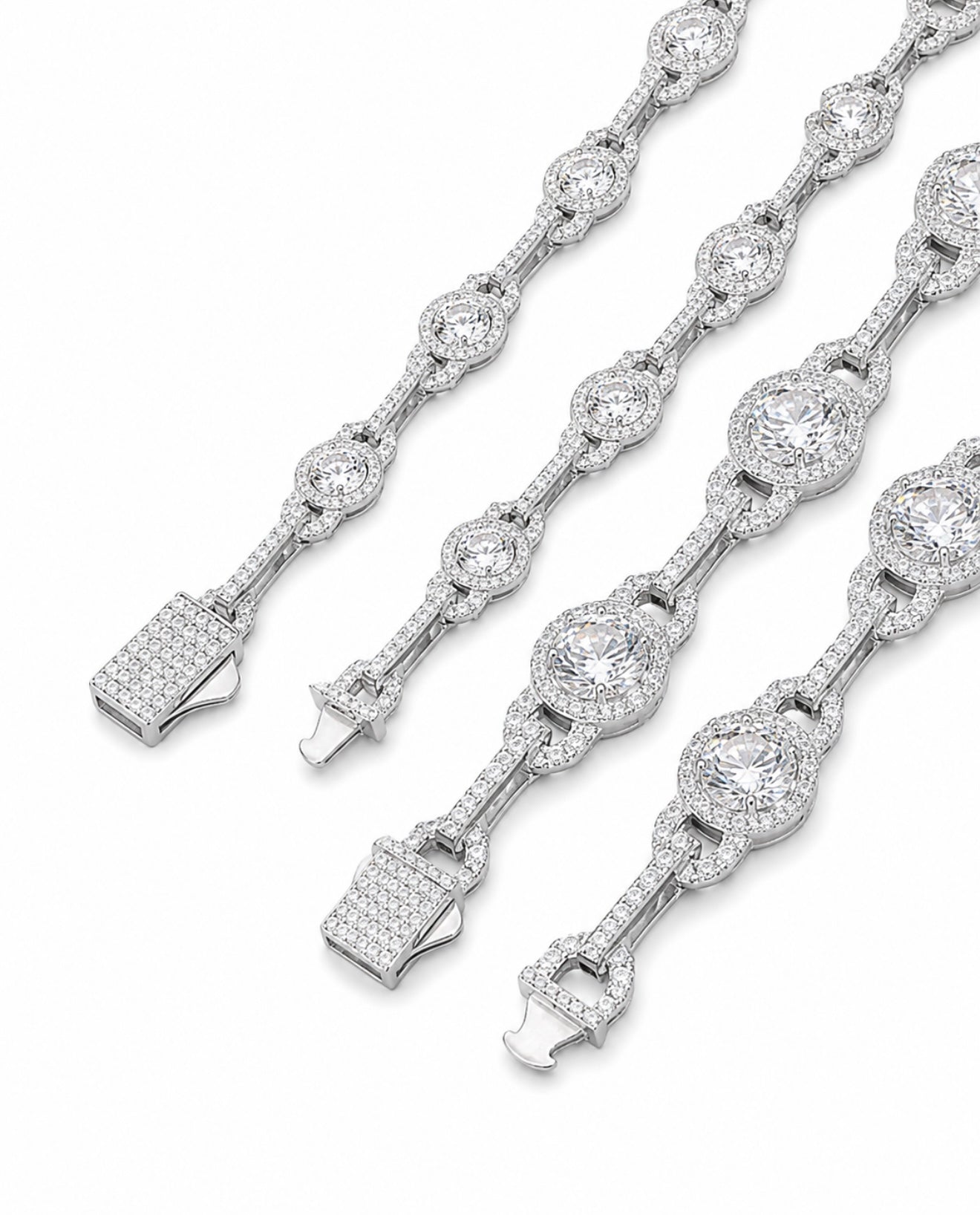 GELATI’S HALO BEADS VVS1 DIAMOND BRACELET IN SOLID 925 STERLING SILVER & 18K VERMEIL INLAY