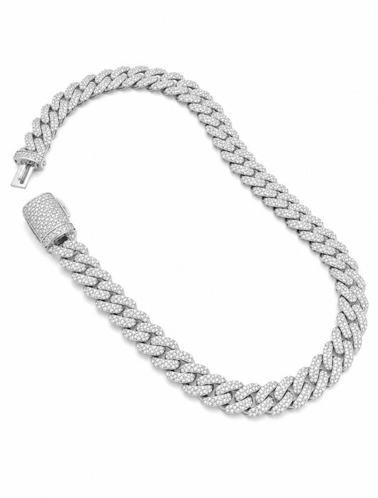 NOVA MIAMI LINK PRONG BRACELET – FL–IF D-COLOR MOISSANITE, 925 SILVER & 18K VERMEIL