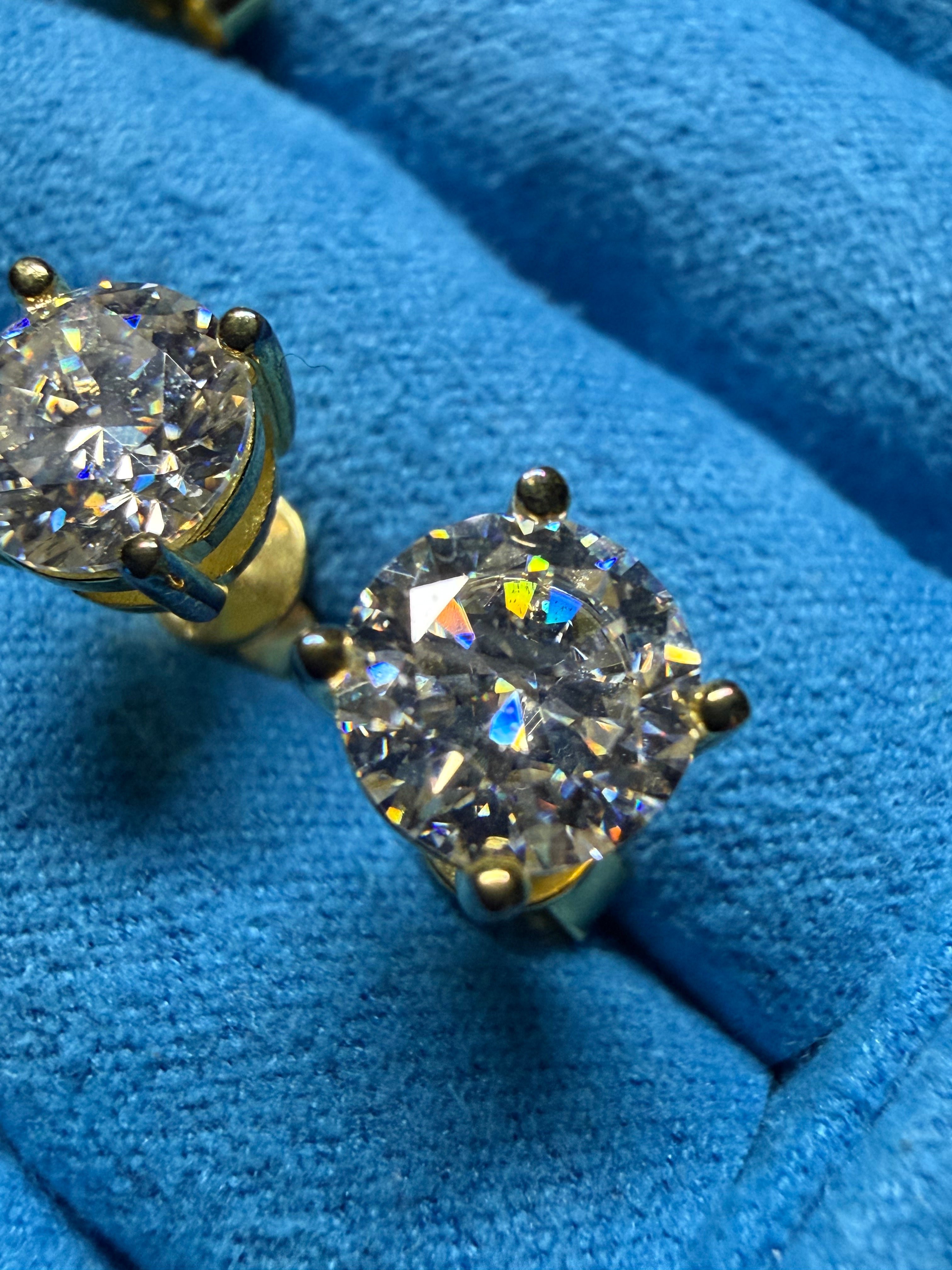 Lunar 2.5CTW Earrings – FL-IF D-Color 3EX Moissanite, 925 Silver & 18K Vermeil