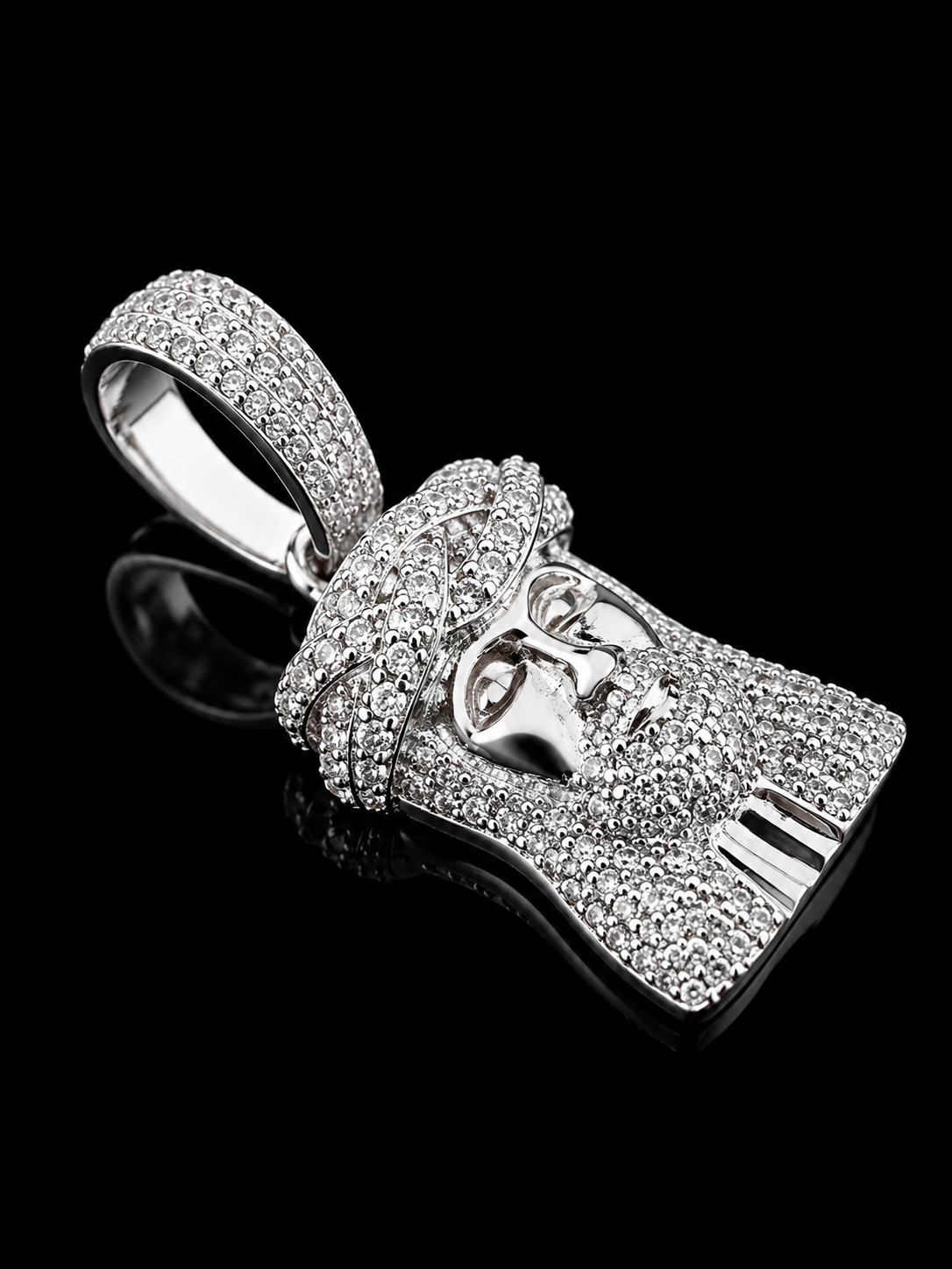 Gelati's Classic 925 Silver Jesus Piece DVVS1 Moissanite Diamond Pendant Necklace