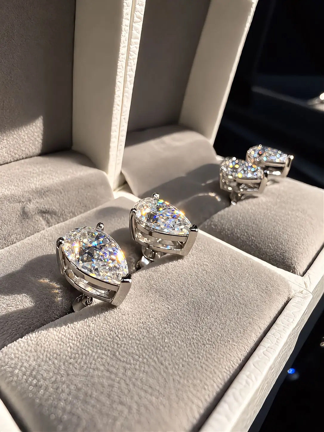 Gelati Bespoke ANGELIC PEAR CUT DIAMOND EARRINGS 
FL-IF | Flawless Lab Moissanite D-Color 3EX Cut | 925 Sterling Silver | 18K Vermeil Gold